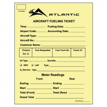 Jet A Fuel Ticket (yellow)